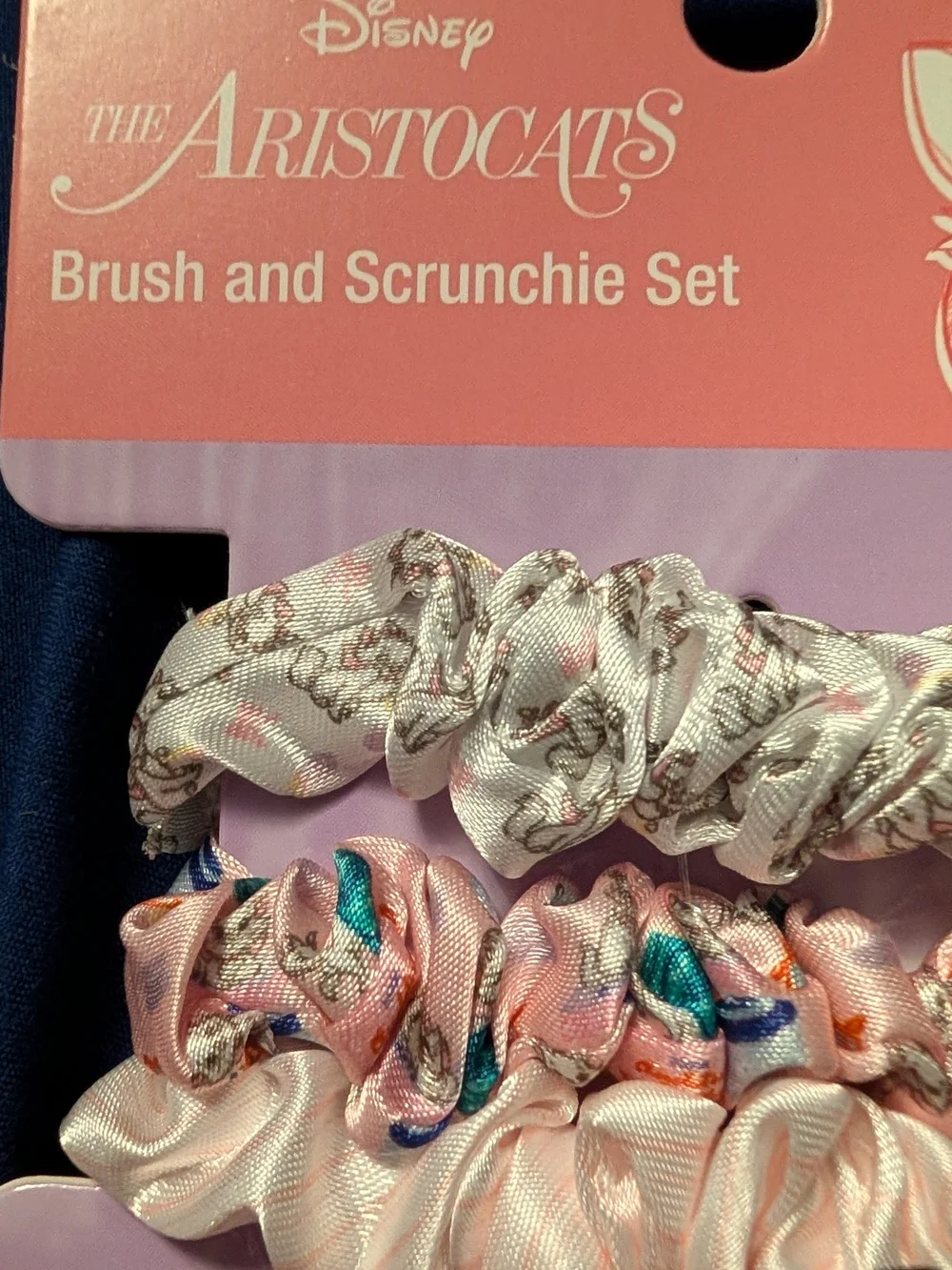 Disney Pink Marie Cat Scrunchie Set with Character Brush